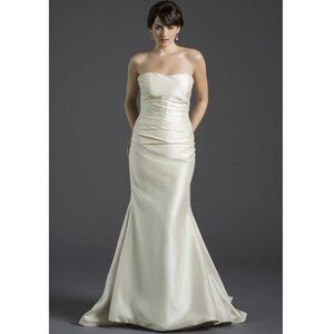Caroline DeVillo Abigail Shantung Silk Strapless Mermaid Wedding Dress